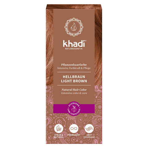 khadi Pflanzenhaarfarbe Hellbraun Bio 100g
