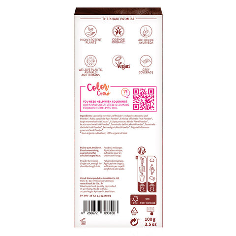 khadi Pflanzenhaarfarbe MAHAGONI Bio 100g