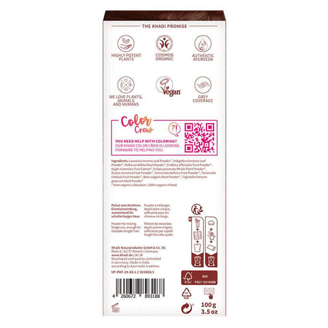 khadi Pflanzenhaarfarbe MAHAGONI Bio 100g