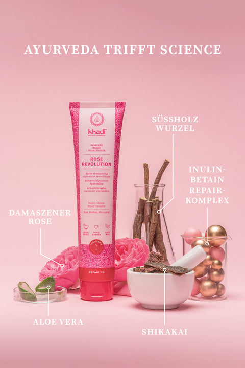 khadi Ayurvedischer Repair Conditioner ROSE REVOLUTION Bio 200ml