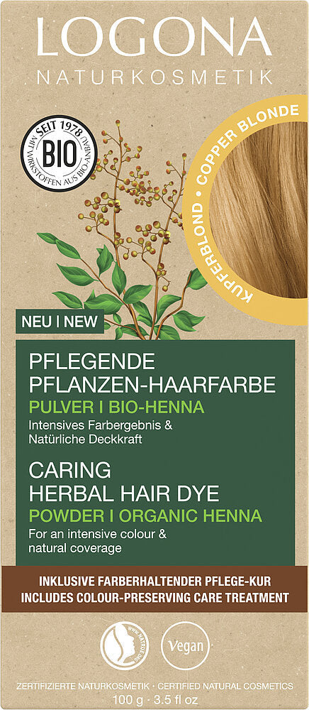 Logona Pflanzenhaarfarbe Pulver Kupferblond Bio 100g