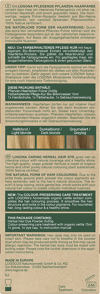 Logona Pflanzenhaarfarbe Pulver Kupferblond Bio 100g