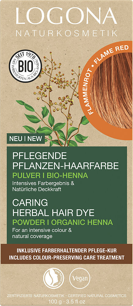 Logona Pflanzenhaarfarbe Pulver Flammenrot Bio 100g