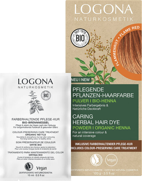 Logona Pflanzenhaarfarbe Pulver Flammenrot Bio 100g