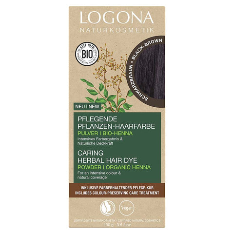 Logona Pflanzenhaarfarbe Pulver Schwarzbraun Bio 100g