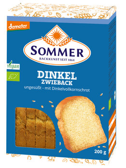 Sommer Dinkel Zwieback ungesüßt (vegan) Bio