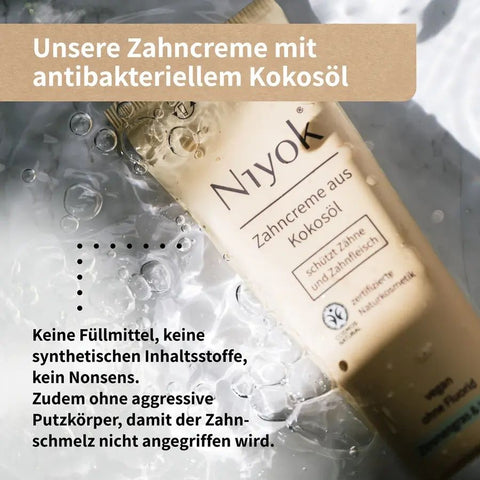 Niyok Zahncreme aus Kokosöl - Zitronengras & Ingwer Bio 75ml