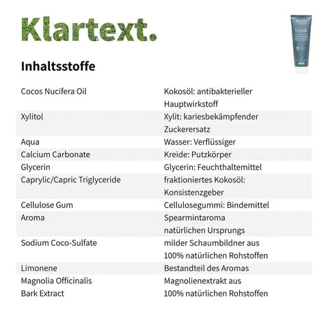 Niyok Zahncreme aus Kokosöl - Spearmint Bio 75ml