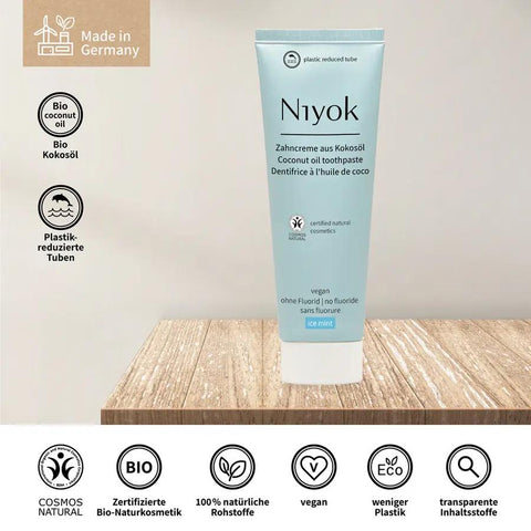 Niyok Zahncreme aus Kokosöl - Eisminze Bio 75ml