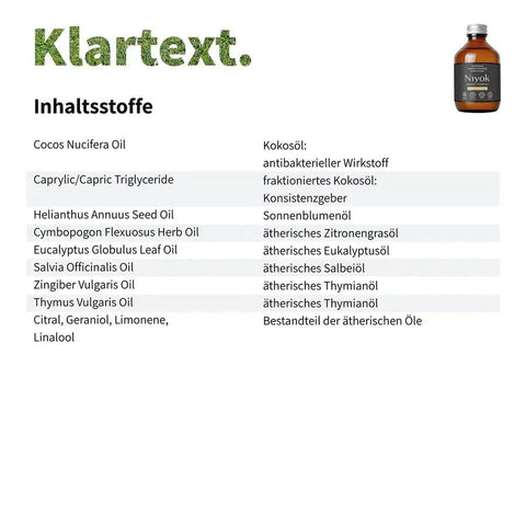 Niyok Mundziehöl aus Kokosöl - Zitronengras & Ingwer Bio 200ml