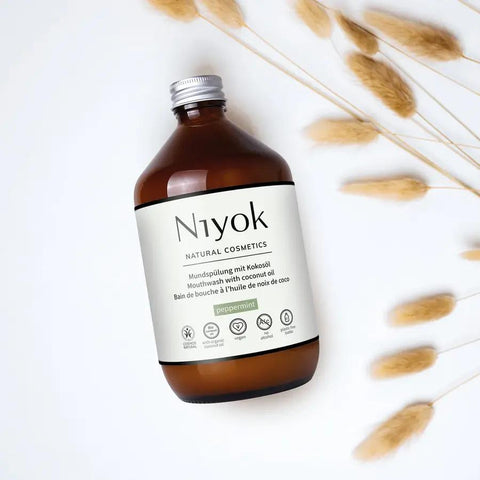 Niyok Mundspülung mit Kokosöl - Pfefferminze Bio 500ml