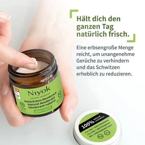 Niyok 2 in 1 anti-transpirante Deocreme - Green touch Bio 40ml