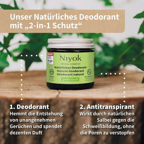 Niyok 2 in 1 anti-transpirante Deocreme - Flowers Bio 40ml
