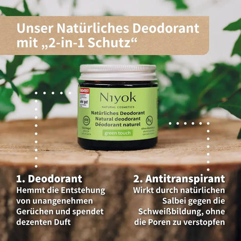 Niyok 2 in 1 anti-transpirante Deocreme - Kokos | ohne Parfum Bio 40ml