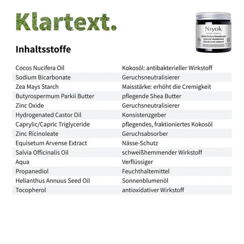 Niyok 2 in 1 anti-transpirante Deocreme - Kokos | ohne Parfum Bio 40ml