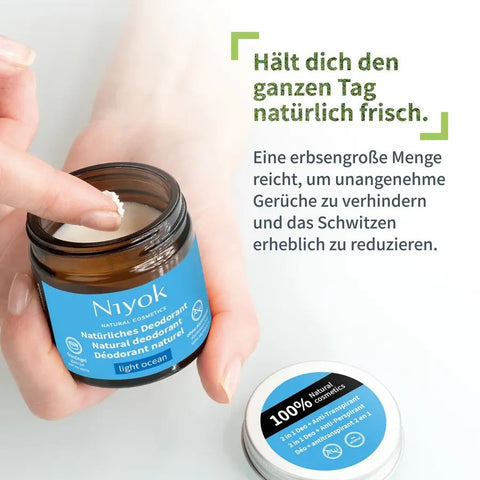 Niyok 2 in 1 anti-transpirante Deocreme - Light ocean Bio 40ml