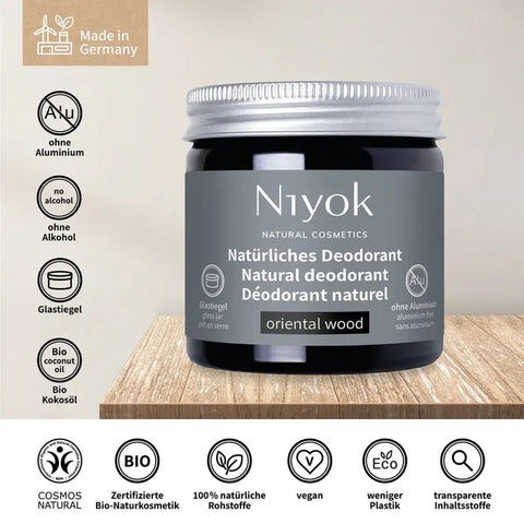 Niyok 2 in 1 anti-transpirante Deocreme - Oriental wood Bio 40ml