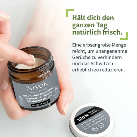 Niyok 2 in 1 anti-transpirante Deocreme - Oriental wood Bio 40ml