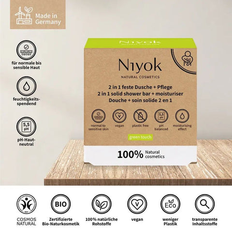 Niyok 2 in 1 feste Dusche + Pflege - Green touch Bio 80g