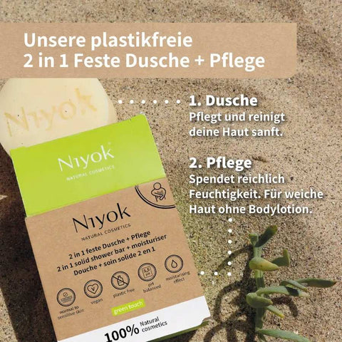 Niyok 2 in 1 feste Dusche + Pflege - Green touch Bio 80g