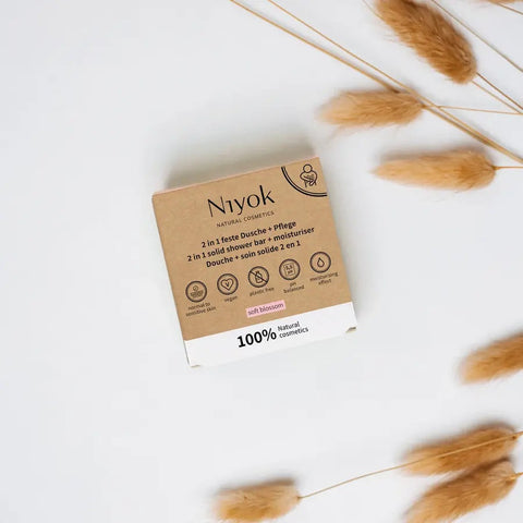 Niyok 2 in 1 feste Dusche + Pflege - Soft blossom Bio 80g