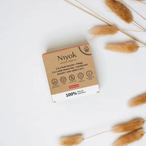 Niyok 2 in 1 feste Dusche + Pflege - Intense red Bio 80g