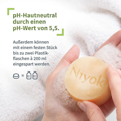 Niyok 2 in 1 festes Shampoo + Conditioner - Sensitiv Bio 80g