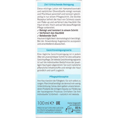 WELEDA 2in1 Erfrischende Reinigung Bio 100ml