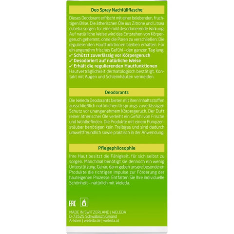 WELEDA Citrus Fresh Deo Spray Nachfüller Bio 200ml