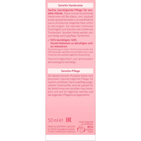 WELEDA Sensitiv Handcreme Bio 50ml