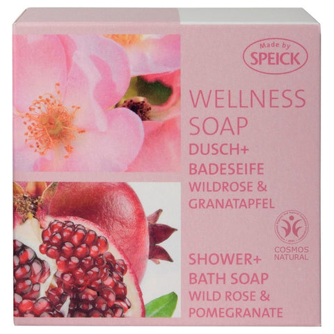 Speick Wellness Soap – Dusch- & Badeseife Wildrose & Granatapfel Bio, 200g