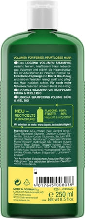 Logona Volumen-Shampoo Bier & Bio-Honig, 250ml