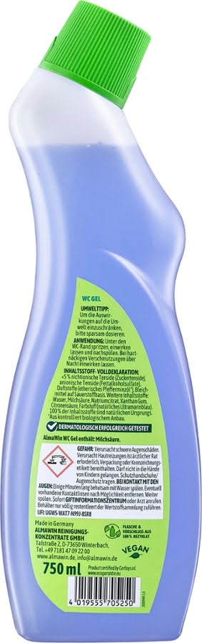 AlmaWin WC Gel Frische Minze 750 ml Bio