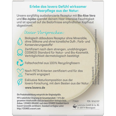 Lavera Festes Pflegeshampoo basis sensitiv Feuchtigkeit & Pflege Bio 50g