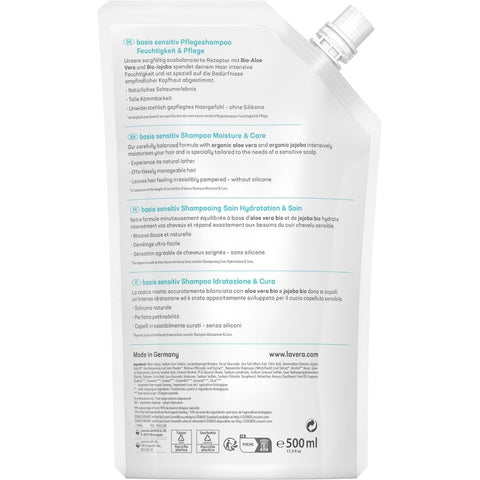 Lavera Nachfüllbeutel Basis Sensitiv Bio Pflegeshampoo, 500ml
