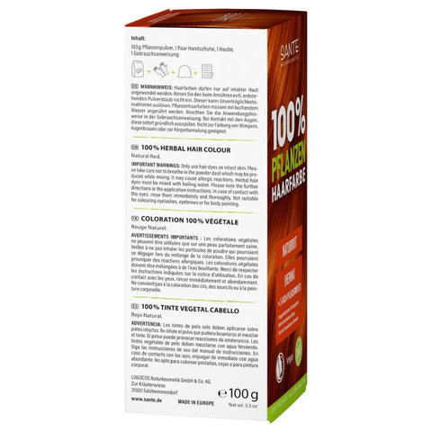 SANTE 100% Pflanzenhaarfarbe mit 3-Fach Pflegekomplex NATURROT 06 Bio 100g