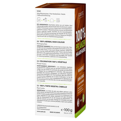 SANTE 100% Pflanzenhaarfarbe mit 3-Fach Pflegekomplex MAHAGONIROT 07 Bio 100g