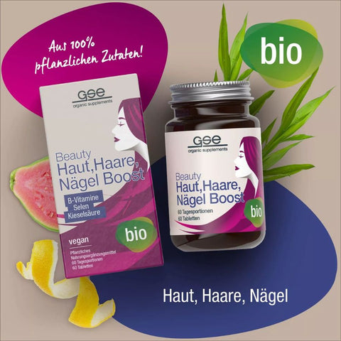 GSE Beauty Haut, Haare, Nägel Boost (Bio), 60 Tabl. à 500mg,30g