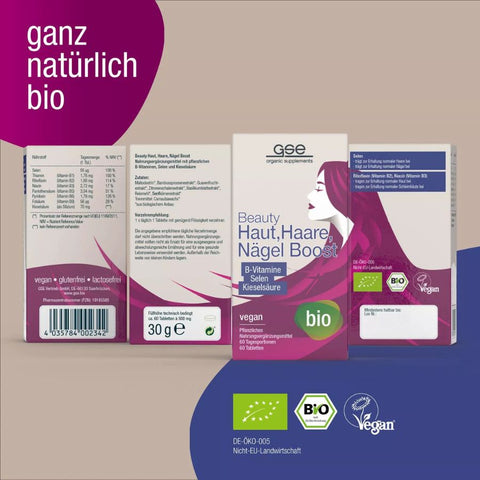 GSE Beauty Haut, Haare, Nägel Boost (Bio), 60 Tabl. à 500mg,30g