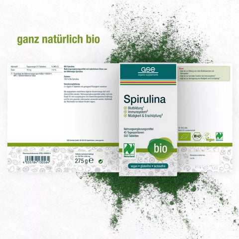 GSE Naturland Bio Spirulina 550 Tabletten à 500 mg , 275gr