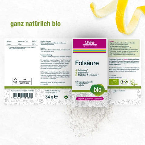 GSE Folsäure Compact (Bio), 120 Tabl. à 280 mg, 34g