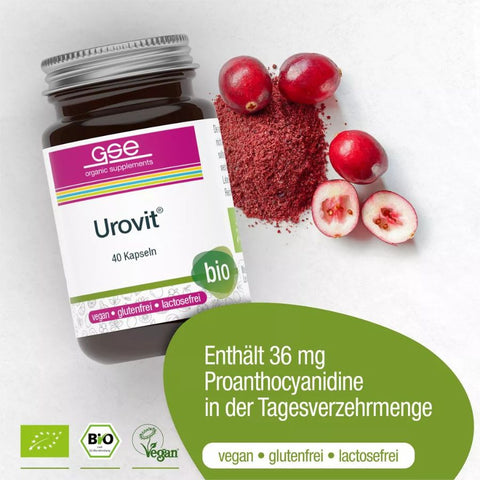 GSE Urovit® BIO Cranberry, 40 Kps. à 480 mg, 19g