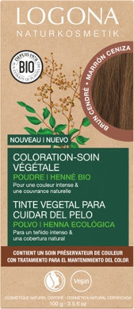 Logona Pflegende Pflanzen-Haarfarbe Pulver Aschbraun Bio, 100g