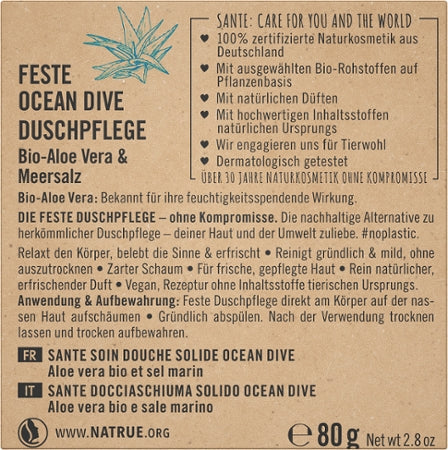 Sante Naturkosmetik Feste Duschpflege Ocean Dive Bio 80g