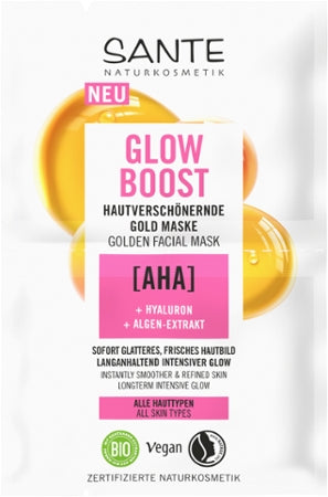 Sante Naturkosmetik Glow Boost Hautverschönernde Gold Maske Bio 2x4ml
