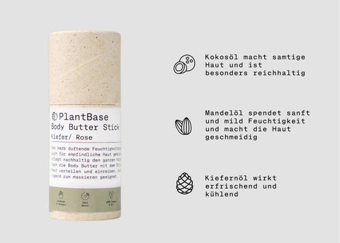 PlantBase Body Butter Stick Kiefer Rose 40gr