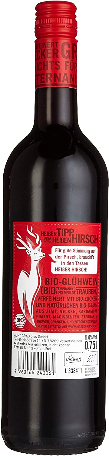 Roter Glühwein - Heißer Hirsch Bio - 6x 0.75l