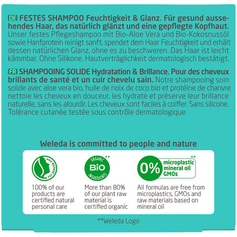 WELEDA Festes Shampoo Feuchtigkeit & Glanz Bio 50g