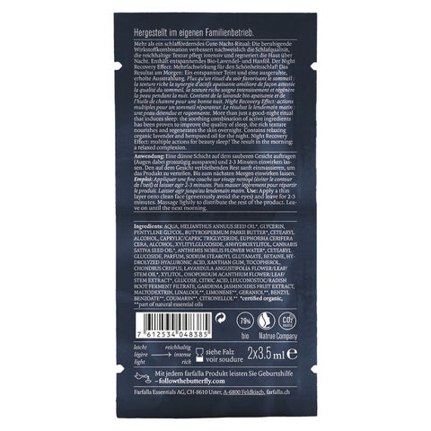 Farfalla Intense Sleep Overnight Maske, Night Recovery Effect, 2x 3,5ml
