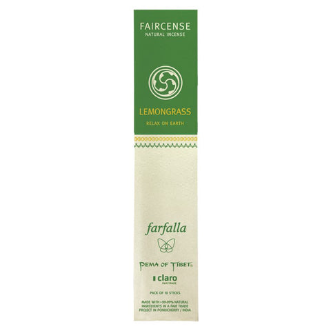 Farfalla Lemongrass / Relax on Earth, Faircense Räucherstäbchen Bio 15g